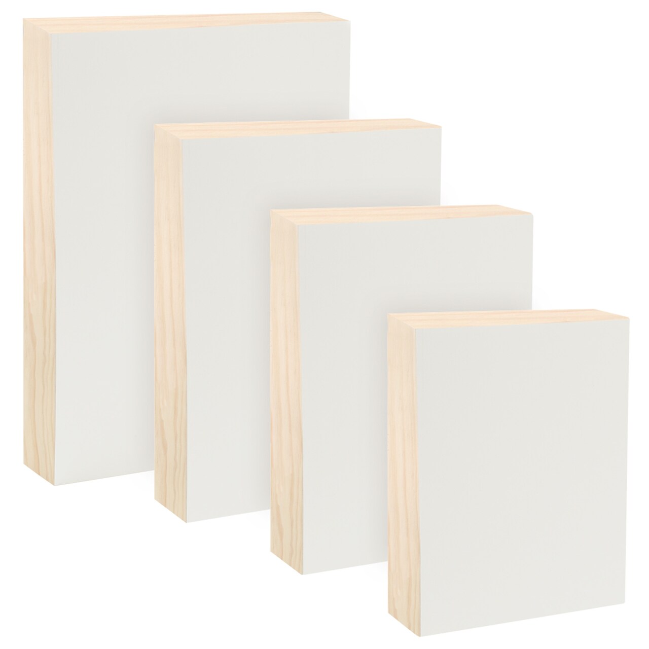 Da Vinci Pro Medium Textured Gesso Wood Panel Bundle - Textured Wood Canvas Panel for Painting, Artists, Classrooms, Students, & More! - 1-5/8" Small Rectangular